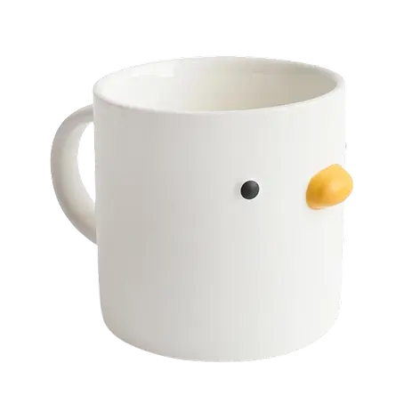 White duck ceramic mug thumbnail
