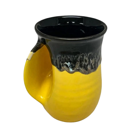 Yellow and black Clay in Motion handwarmer mug thumbnail