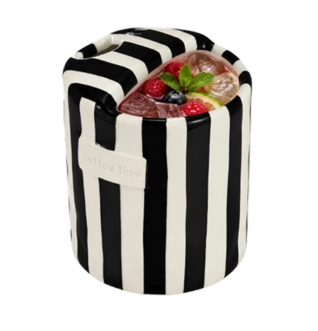 Black striped ceramic sip cup thumbnail