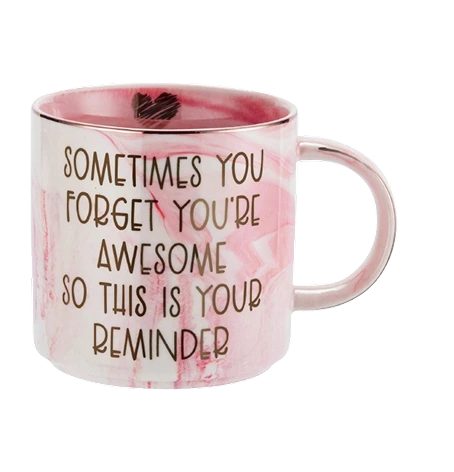Pink marble Sometimes You Forget You're Awesome mug thumbnail