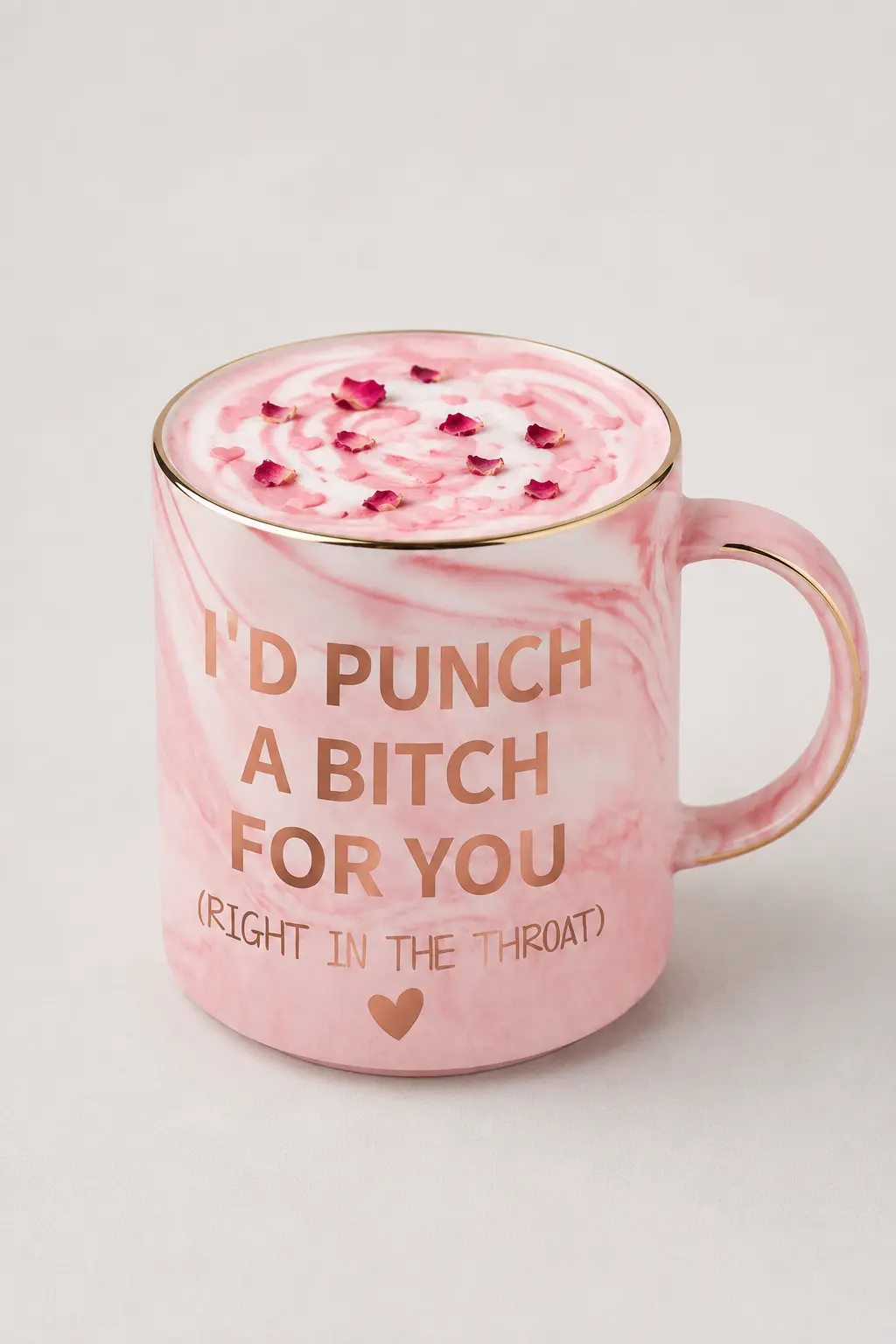 Pink marble quote mug